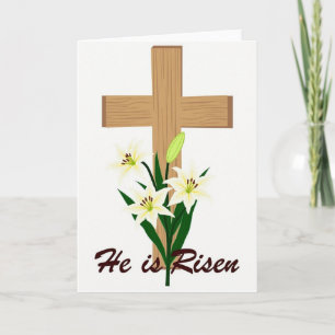 Tarjeta de Arte de la Cruz de Lirio Resucitó