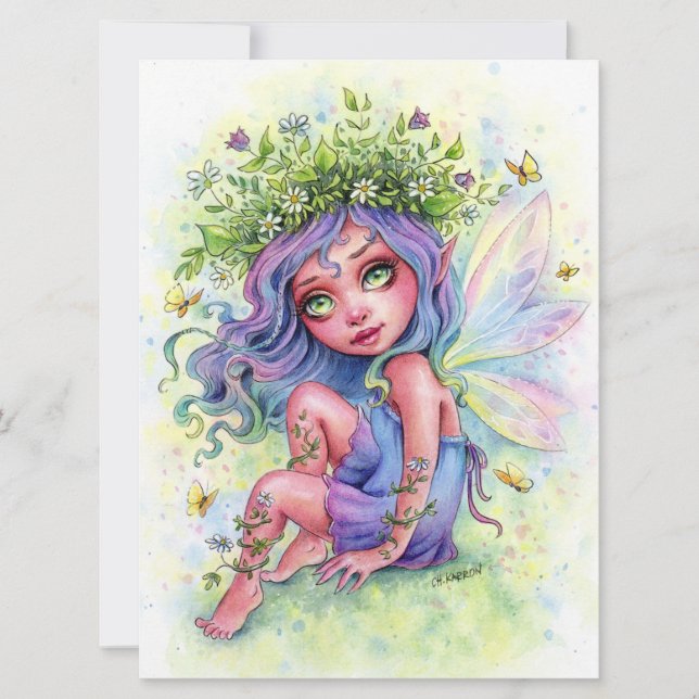 Tarjeta de arte de la flor de hadas Crown Chica li (Anverso)