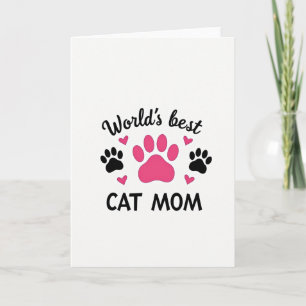 Tarjeta de arte de la mejor mamá de gatos del mund