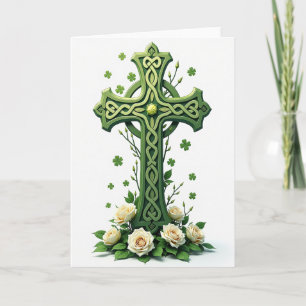 Tarjeta de arte de la suerte de rosas de la cruz c