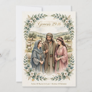 Tarjeta de arte de Laban 5x7 - Génesis 29:16