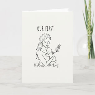 Tarjeta de arte de línea del primer día de las mad