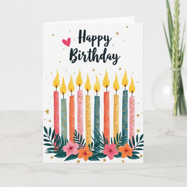 Tarjeta de Arte de Llamas Festivas (Anverso)