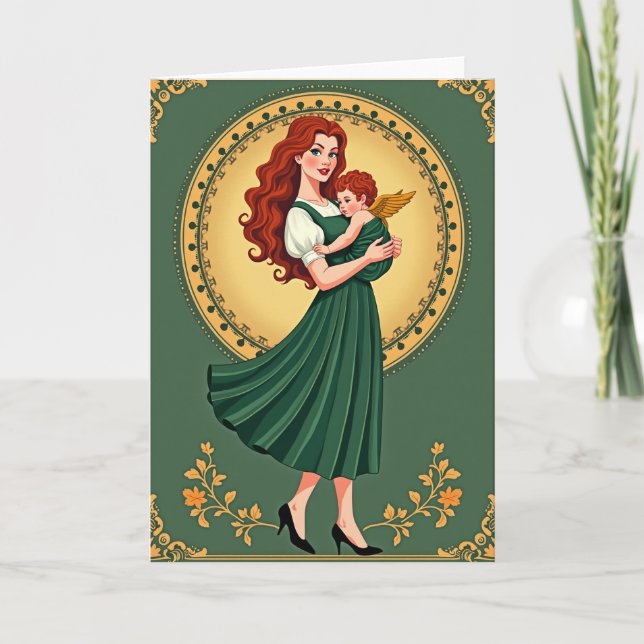 Tarjeta de arte de madre e hijo (Anverso)