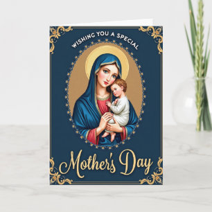 Tarjeta de arte de madre e hijo de Azure