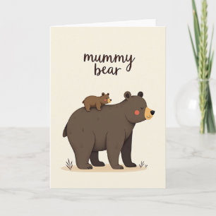 Tarjeta de arte de Mamá Oso amorosa