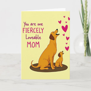 Tarjeta de Arte de Mamá Perro Fieramente Adorable