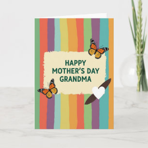 Tarjeta de arte de mariposa del día de las abuelas