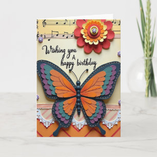 Tarjeta de arte de mariposa dulce