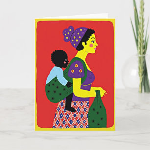 Tarjeta de arte de maternidad vibrante