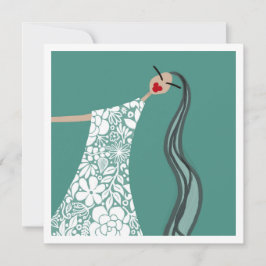 Tarjeta de arte de moda Glam con flores blancas fl