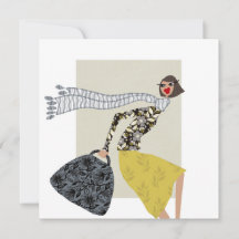 Tarjeta de arte de moda Glam invierno de Miss Hone