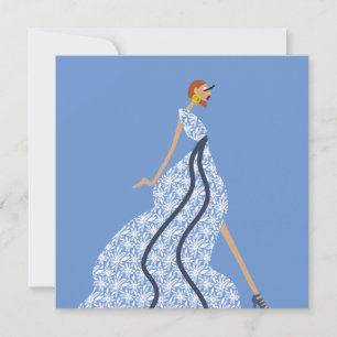Tarjeta de Arte de Moda Glam Muse Ritmo Azul