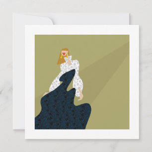 Tarjeta de Arte de Moda Glam Silueta con Estilo