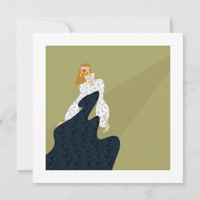 Tarjeta de Arte de Moda Glam Silueta con Estilo (Anverso)