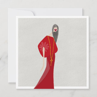 Tarjeta de arte de moda glamuroso estilo mujer esc