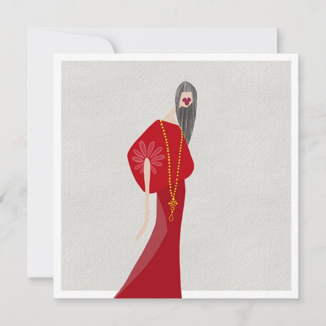 Tarjeta de arte de moda glamuroso estilo mujer esc (Anverso)