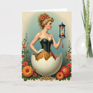 Tarjeta de arte de mujer elegante emergente