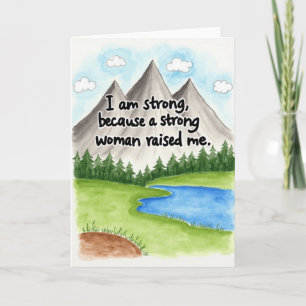 Tarjeta de Arte de Mujer Fuerte Me Crió