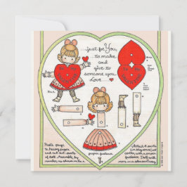 Tarjeta de arte de muñecas de papel de San Valentí