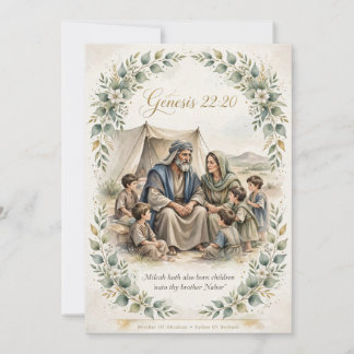Tarjeta de Arte de Nahor 5x7 - Génesis 22:20