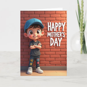 Tarjeta de arte de niño para el día de las madres