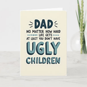 Tarjeta de Arte de Niños Feos con Papá Verde Acuát