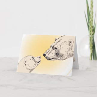Tarjeta de arte de osito polar para el Día de la M