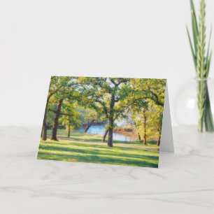 Tarjeta de Arte de Paisaje Pacífico Árboles Lago