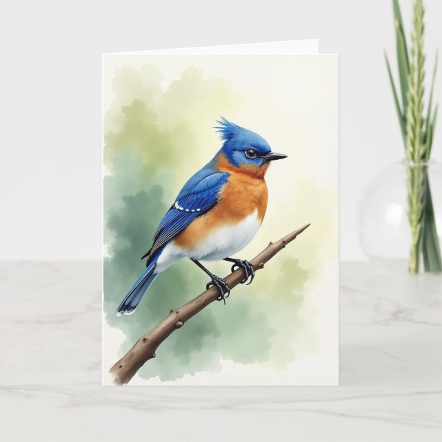 Tarjeta de arte de pájaro acuarela (Anverso)