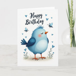 Tarjeta de arte de Pájaro Azul Dulce