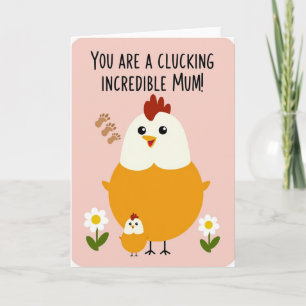 Tarjeta de arte de pájaro mamá cloqueante