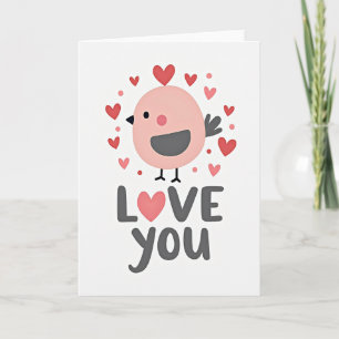 Tarjeta de Arte de Pájaro Te Amo