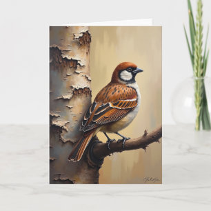 Tarjeta de Arte de Pájaros del Día del Padre