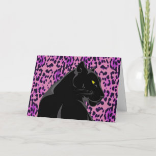 TARJETA DE ARTE DE PANTERA NEGRA EN BLANCO POR DEN