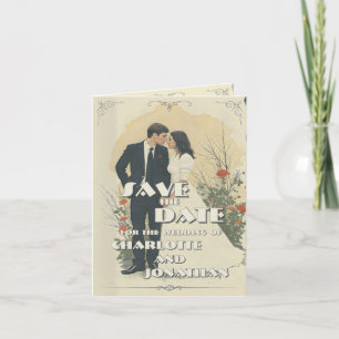 Tarjeta de arte de pareja romántica de bodas de co