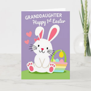 Tarjeta de arte de Pascua de nieta por primera vez