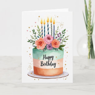 Tarjeta de arte de pastel de acuarela