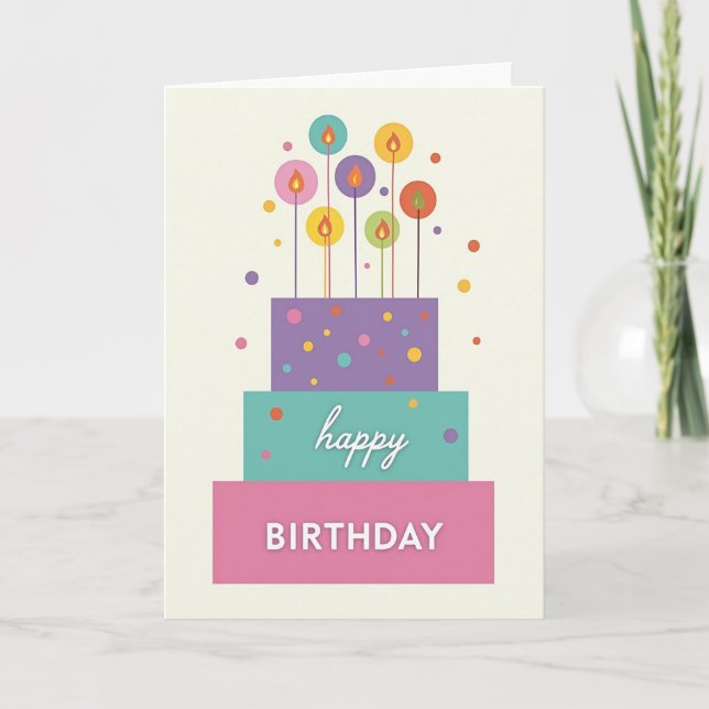 Tarjeta de Arte de Pastel de Celebración (Anverso)