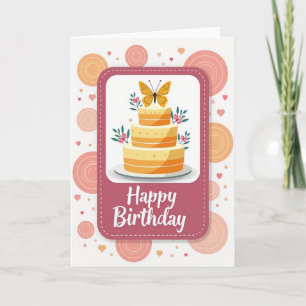 Tarjeta de arte de pastel de cumpleaños dulce