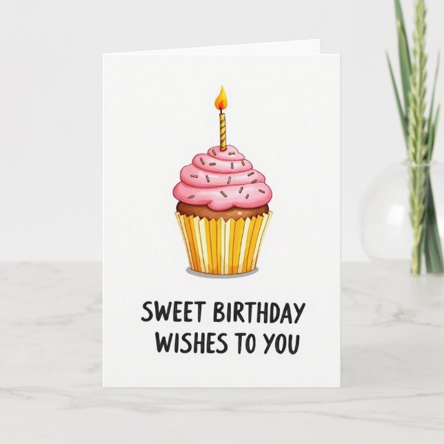 Tarjeta de arte de pastel de cumpleaños dulce (Anverso)