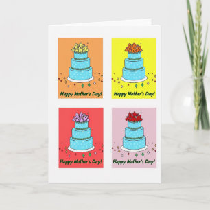Tarjeta de arte de pastel del día de las madres fl