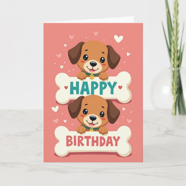 Tarjeta de arte de perrito dulce (Anverso)