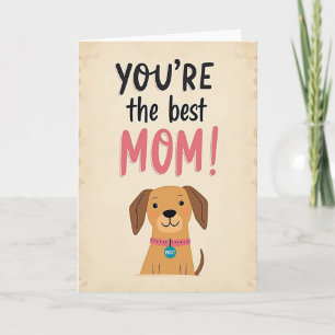 Tarjeta de Arte de Perro de la Mejor Mamá Dulce