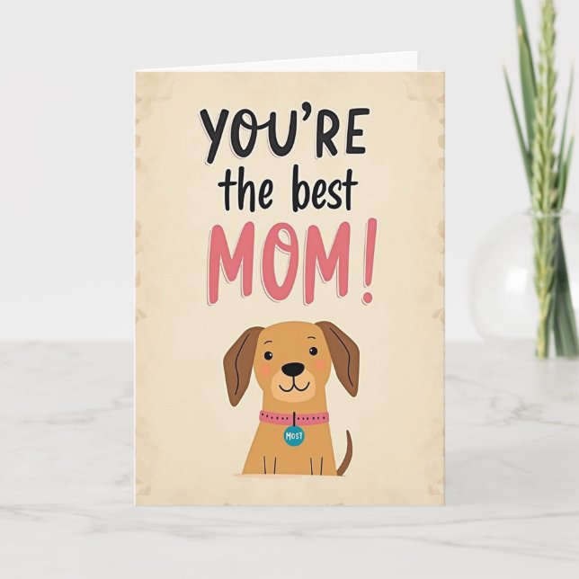 Tarjeta de Arte de Perro de la Mejor Mamá Dulce (Anverso)