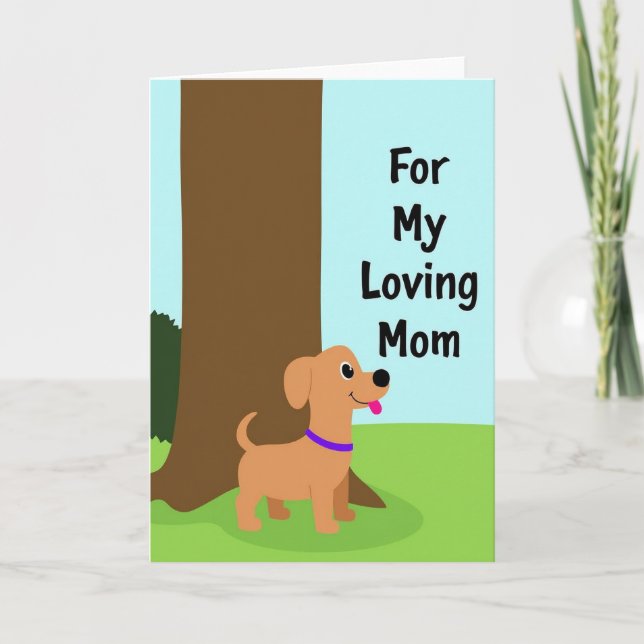 Tarjeta de arte de perro de mamá amorosa (Anverso)