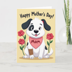 Tarjeta de arte de perro del día de la madre dulce