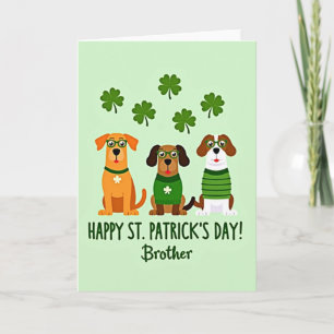 Tarjeta de arte de perro del día de San Patricio