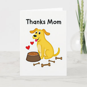 Tarjeta de arte de perro dorado Gracias Mamá