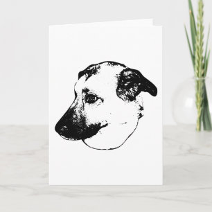 Tarjeta de arte de perro Hello Lines
